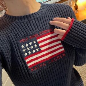 POLO RALPH LAUREN FLAG SWEATER - 100% Cotton